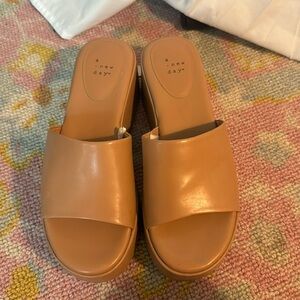 Brown platform wedges